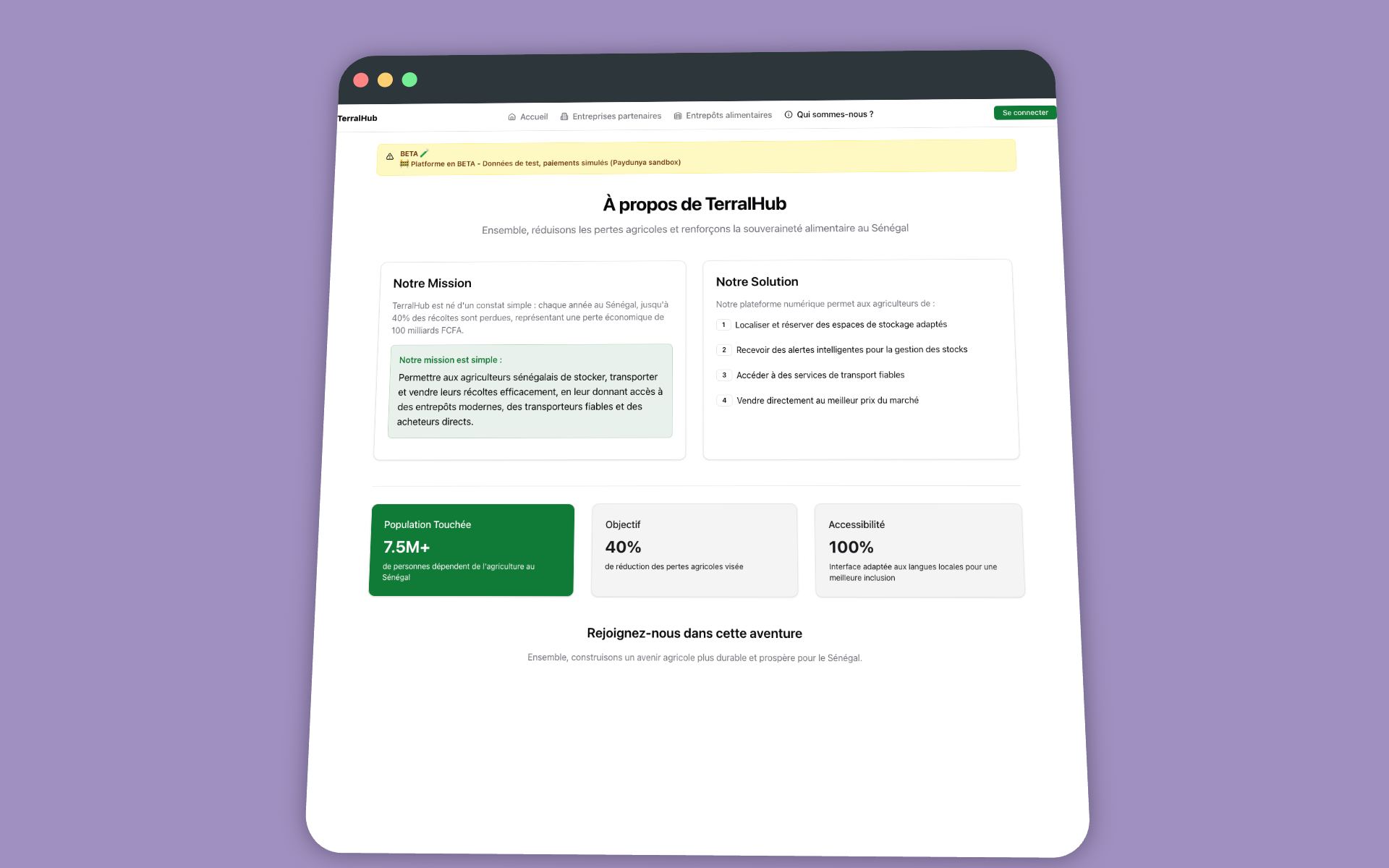 Page À Propos de TerralHub