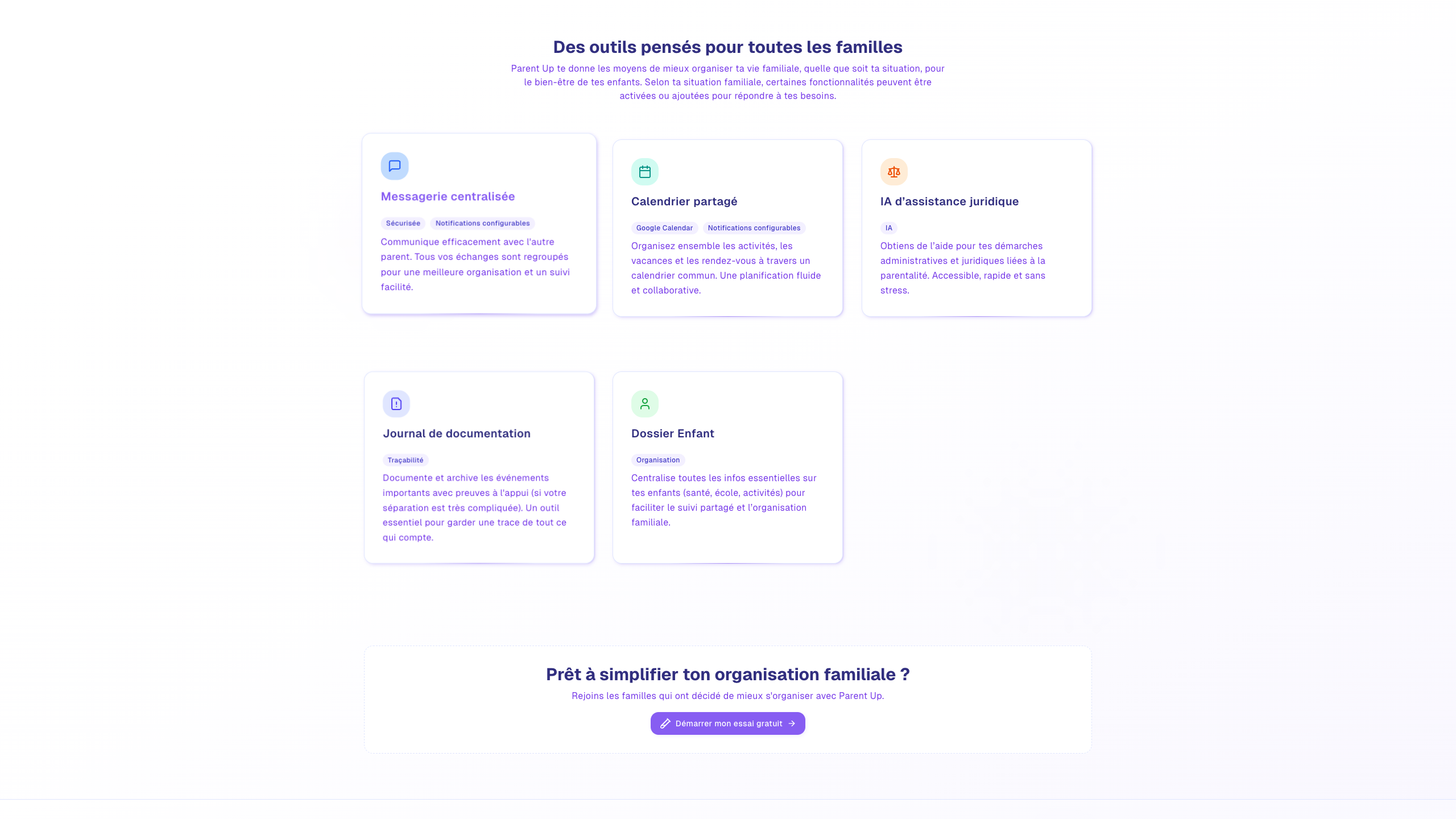 Deuxième aperçu de la page d'accueil
